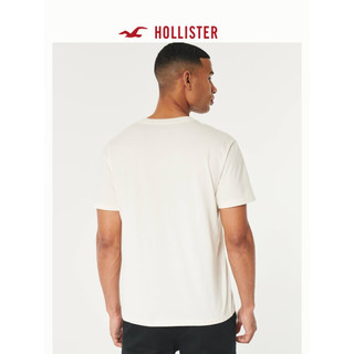 HOLLISTER24春夏美式宽松棉质短袖T恤 男女装 KI323-4002 白色 L (180/108A)