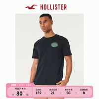 HOLLISTER 24春夏新款情侣美式宽松棉质短袖T恤 男女装 KI323-4002 黑色 XS (170/84A)