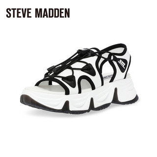 史蒂夫·马登 STEVE MADDEN/思美登2024春夏魔术贴休闲运动凉鞋女时尚女士凉鞋 CHIVALRY 黑白色 39