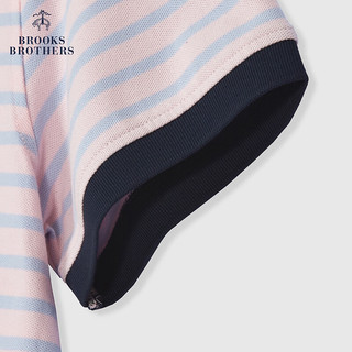 布克兄弟（BrooksBrothers）男士24早春Supima棉条纹短袖polo衫 B695-粉色 M