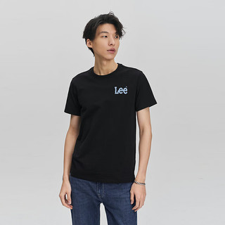 Lee商场同款24春夏新品修身版圆领Logo印花男短袖T恤LMT007521K99