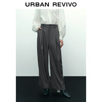 URBAN REVIVO UR女装轻法式气质通勤风百搭宽松阔腿长裤UWG630059 深灰 XXS