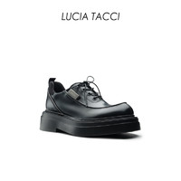 LUCIA TACCI 方枪枪同款｜24春夏新品牛皮系带正装休闲厚底德比鞋