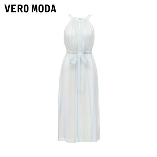 Vero Moda【轻盈裙】连衣裙2024春夏长款A字网纱挂脖裙度假风