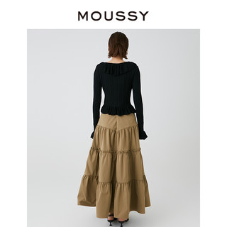 MOUSSY 2024春季温柔清冷感薄荷漫波风针织开衫028HSZ70-0601