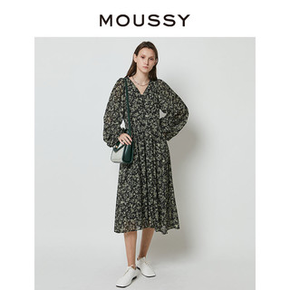 【刘亦菲同款】MOUSSY 春季度假碎花收腰连衣裙028GSZ30-0410