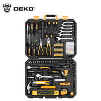 DEKO  五金工具箱维修工具组套电工装修收纳箱车载多功能家用工具套装 208件套