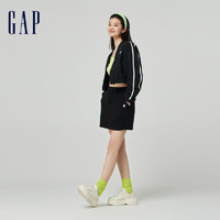 Gap 盖璞 女装2024春季新款尼龙不对称门襟撞色logo短款夹克外套872713
