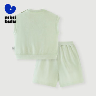 迷你巴拉巴拉 迷你巴拉（minibala）夏季男童女童短袖套装轻薄速干套装230224119207 粉绿40351 110