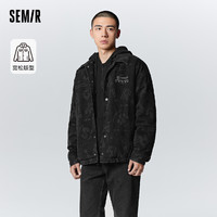 Semir 森马 [商场同款]森马外套男2023冬季新款潮酷感满版印花衬衫式宽松夹克