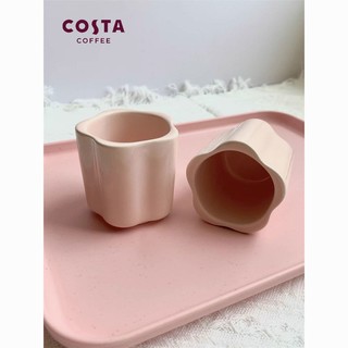 咖世家咖啡 COSTA杯子对杯春日花花陶瓷迷你茶水杯子玻璃杯组合一对