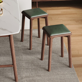 贵嘉缘实木方凳坐垫为软包现代简约可叠放凳子 原木色【单张】 47cm
