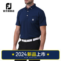 FootJoy高尔夫服装FJ夏季男装短袖POLO衫运动时尚防晒男短袖T恤上衣 81763-海军蓝 M
