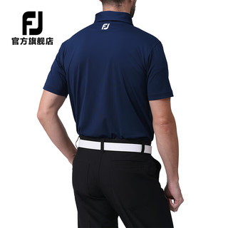 FootJoy高尔夫服装FJ夏季男装短袖POLO衫运动时尚防晒男短袖T恤上衣 81763-海军蓝 M