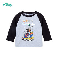 Disney 迪士尼 儿童长袖t恤 米奇卡通纯棉打底衫