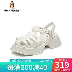 Hush Puppies 暇步士 凉鞋女士外穿包头罗马厚底沙滩鞋N4M01BL3 白色 37