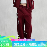 Kappa 卡帕 复古运动裤2024女潮流气球裤休闲小脚长裤K0E42AY21 枢机红-5809 XL