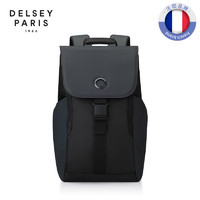 DELSEY 戴乐世 双肩包商务男士背包大容量书包15.6英寸轻薄笔记本电脑包 黑色