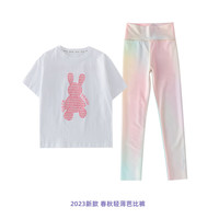 优优1点(Yoyo one)女童打底裤春秋外穿长裤儿童瑜伽鲨鱼裤春季大童速干运动芭比裤子 9921+9567(套装) 170cm