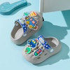 布拉米勒（BradMiller）婴儿洞洞鞋夏季1一2-3岁小童女孩软底防滑凉拖儿童卡通男宝宝拖鞋 灰色 单层  内长13.5cm