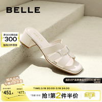 BeLLE 百丽 法式可外穿凉拖一字拖女鞋子2024夏季新款海边拖鞋A8Z1DBT4