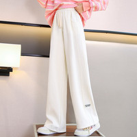 优优1点（Yoyo one）女童裤子春秋2024儿童阔腿裤窄版女大童香蕉裤洋气春装直筒裤 15046米杏色 160cm