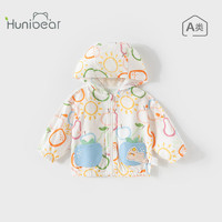 欢喜小熊 6个月-3岁婴儿外套女宝宝夏季薄款纯棉连帽遮阳上衣男童衣服