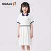 可可鸭（QQ DUCK）童装女童连衣裙儿童裙子海军风夏青少年衣服；
