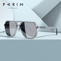 PARIM 派丽蒙 墨镜男明星同款偏光太阳镜76005 W1P-透明灰框灰色镜面