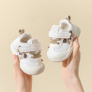 布拉米勒（BradMiller）学步鞋女宝宝2023一岁软底婴儿鞋0一1-2岁幼儿宝宝鞋子春秋款 卡其春秋款 单层  内长13.5cm