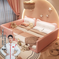 鹿卡森婴儿床亲子子母床二胎家庭加宽拼接床一家四口加宽小床组合带护栏 1.2米护栏单床