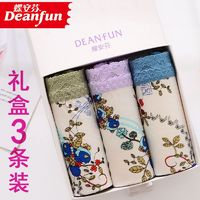 Deanfun 蝶安芬 莫代尔女士内裤女舒适优雅蕾丝性感中腰女生底裤青年裤头女