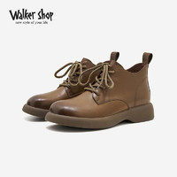 Walker Shop 奥卡索 马丁靴女秋冬英伦时尚百搭休闲短靴潮 M135338  卡其色 37
