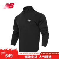 new balance NB 官方春季男款休闲T恤跑步立领卫衣男针织上衣 BK MT23252 2XL