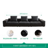 QuanU 全友 家居现代简约头层牛皮黑色真皮沙发客厅大小户型直排式沙发112037 3.52(左1+中1+右1)