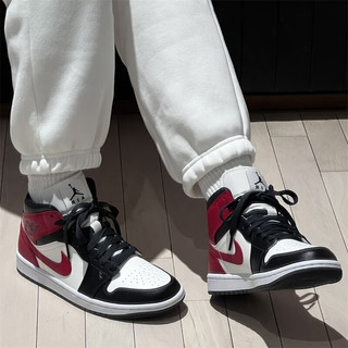 NIKE 耐克 休闲鞋女鞋2024春季运动鞋Air Jordan 1 AJ1中帮篮球鞋 BQ6472-160黑红脚趾 37.5