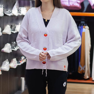 阿迪达斯 （adidas）外套女装春秋款NEO运动服针织衫保暖V领开衫毛衣夹克HD7282 HD7283淡粉色芝麻街联名 XS