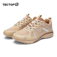 探拓（TECTOP）跑步鞋男款轻便透气跑鞋网面运动男鞋徒步鞋 男款尘土色/铜棕色 38