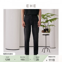 EHE男装 2024春季经典五袋设计水洗作旧复古休闲锥形牛仔裤男 黑色，尺码：XL