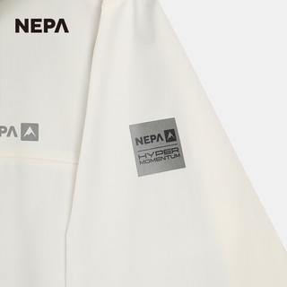 NEPA耐葩2024春夏户外女士冲锋衣防水夹克可拆卸连帽外套7K20509 大理石白色E04 155/80A（085）
