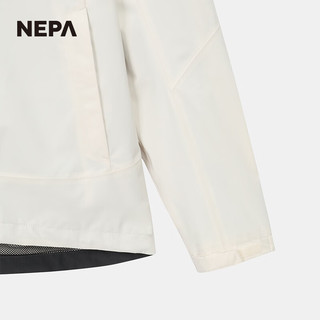 NEPA耐葩2024春夏户外女士冲锋衣防水夹克可拆卸连帽外套7K20509 大理石白色E04 155/80A（085）