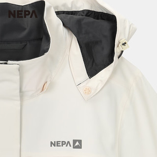 NEPA耐葩2024春夏户外女士冲锋衣防水夹克可拆卸连帽外套7K20509 红色I03 155/80A（085）