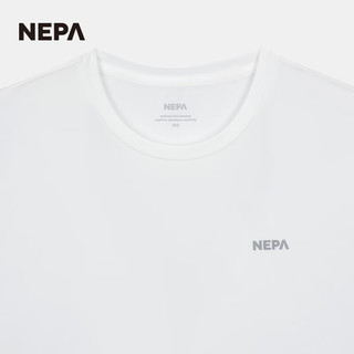 NEPA耐葩2024春夏男女同款运动户外休闲弹力圆领短袖T恤7KG5360 黑色C01+米白A01 160/84A（090）