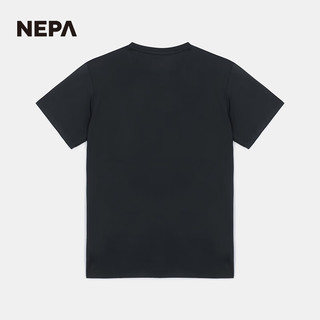 NEPA耐葩2024春夏男女同款运动户外休闲弹力圆领短袖T恤7KG5360 黑色C01+米白A01 175/92A（100）