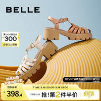 BeLLE 百丽 厚底包头猪笼鞋女鞋夏季新款鞋子镂空户外罗马凉鞋BK734BL3