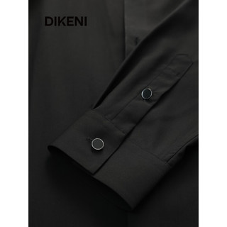 迪柯尼（DIKENI）品牌男装2024春时尚商务宴会易打理黑色长袖正装衬衫 黑色 39/88A