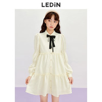 LEDIN 乐町 藕节袖连衣裙2024春季甜美设计感娃娃裙森女衬衣裙日系内搭裙