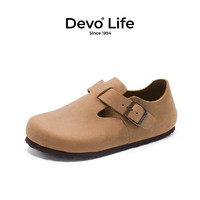 PLUS会员：Devo 的沃 全包复古情侣鞋 66008