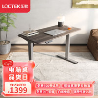 Loctek 乐歌 智能电动升降桌电脑桌站立办公学习桌书桌ES1/1.2m灰胡桃木色套装
