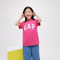 Gap 盖璞 男女童2024春季新款LOGO撞色纯棉圆领短袖T恤儿童